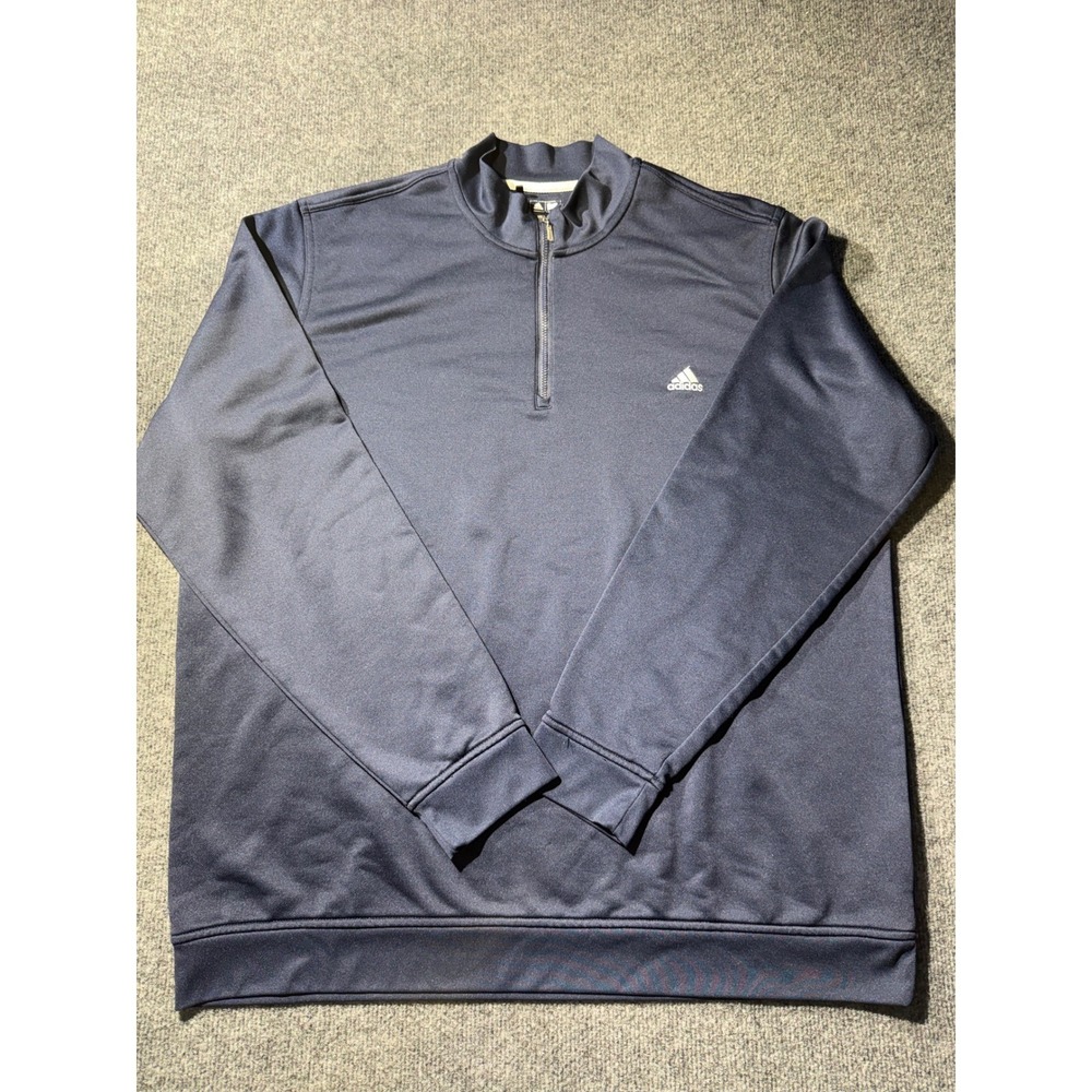 Adidas‎ Golf Climalite Mens XL Navy Blue Quarter Zip Pullover Z97274 Performance